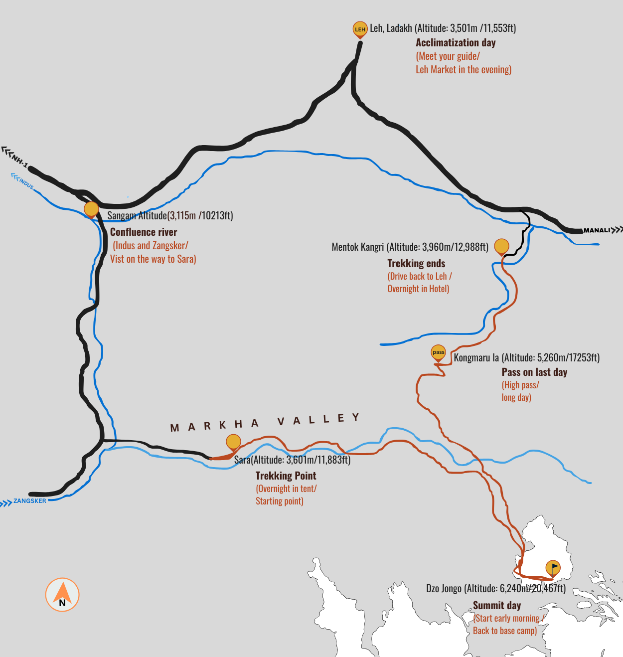 Dzo Jongo Expedition map