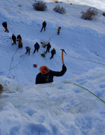 Ice climbing at gangles
